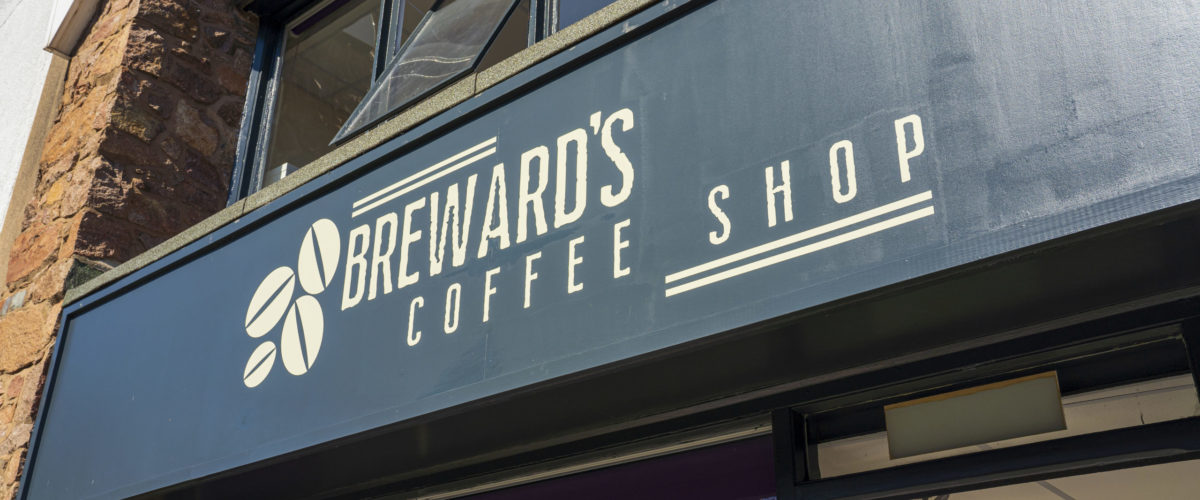 Front sign of Breward's Coffee Shop