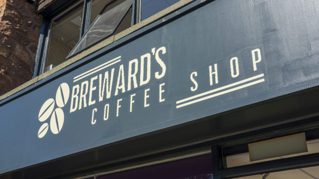 Front sign of Breward's Coffee Shop