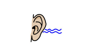 Symbol of an ear hearing sounds