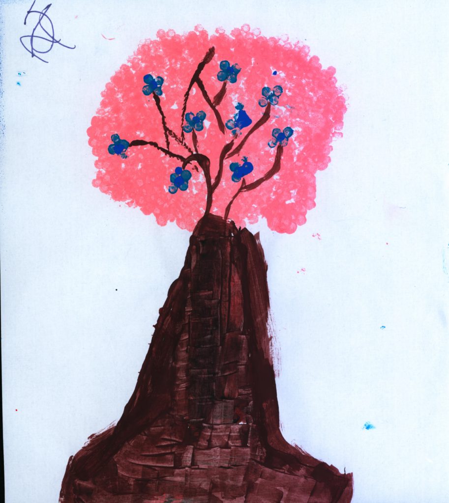 Painting of a cherry blossom tree