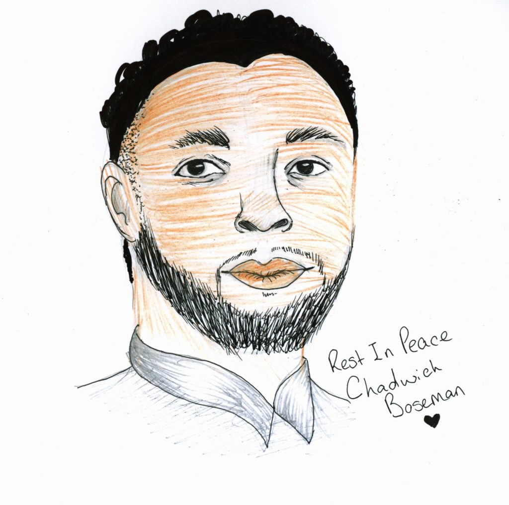 Pencil drawing of Chadwich Boseman