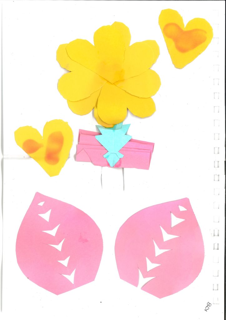 Cut-out flower artwork