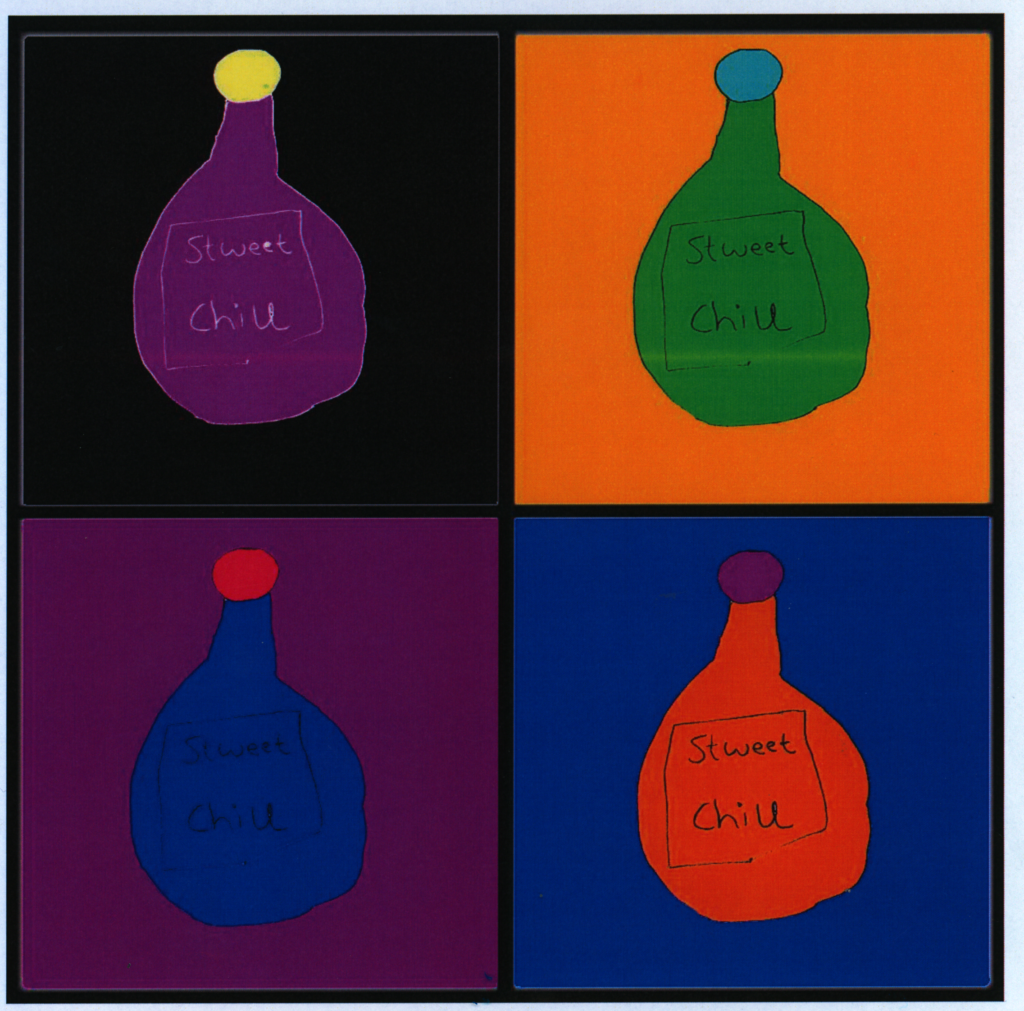 Sweet chilli bottle in four colours