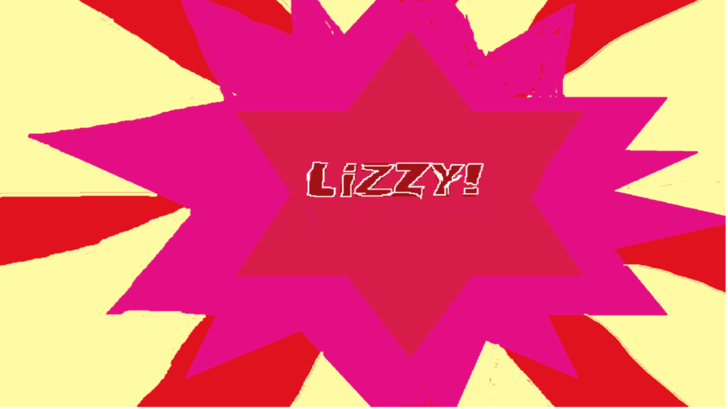Pop art digital image of the name Lizzy in jazzy stars