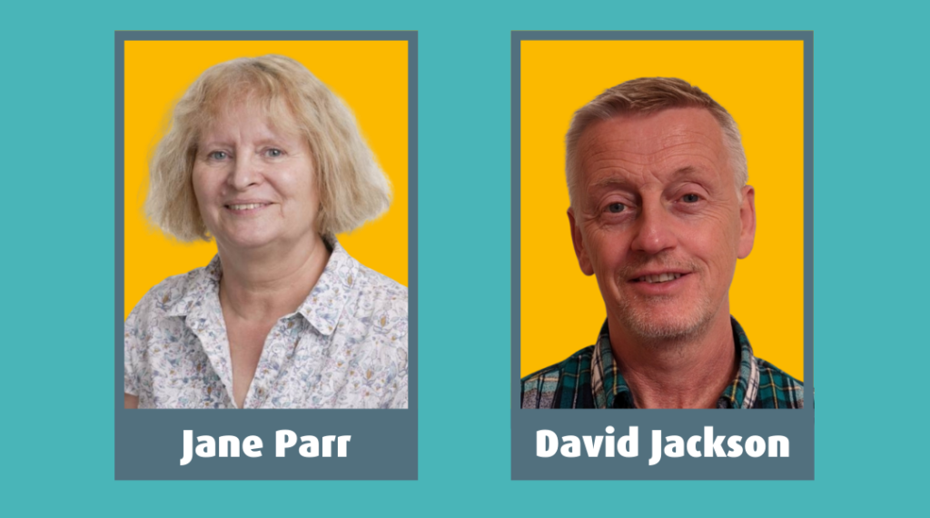 Headshot of Jane Parr and David Jackson, both smiling at the camera