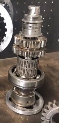 Trophy made from engine parts