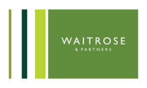 green background white text on logo reads: 'Waitrose & Partners'