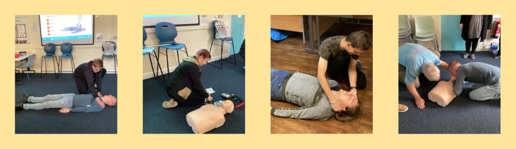 students engaging in first aid qualifications