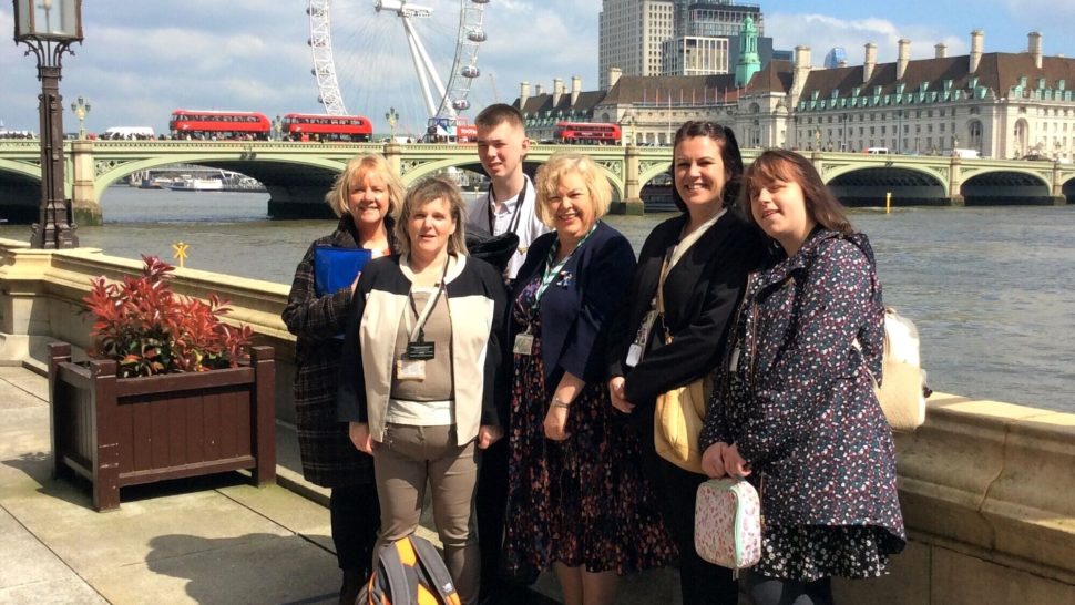 College students & staff being photographed in London