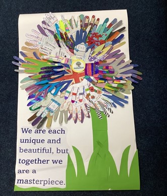 Autism acceptance collaborative art poster