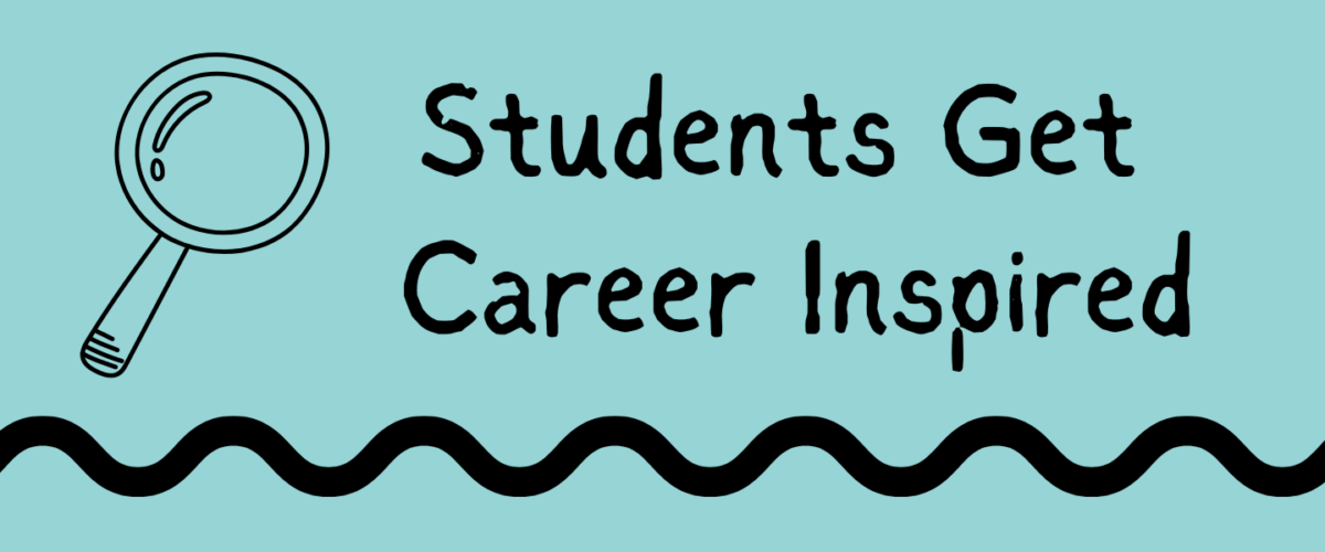 Blog post feature image which reads; 'Students Get Career Inspired' with image of a magnifying glass at the side