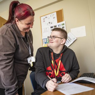 Staff supporting student