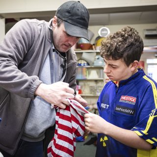Job Coach supporting student on work placement
