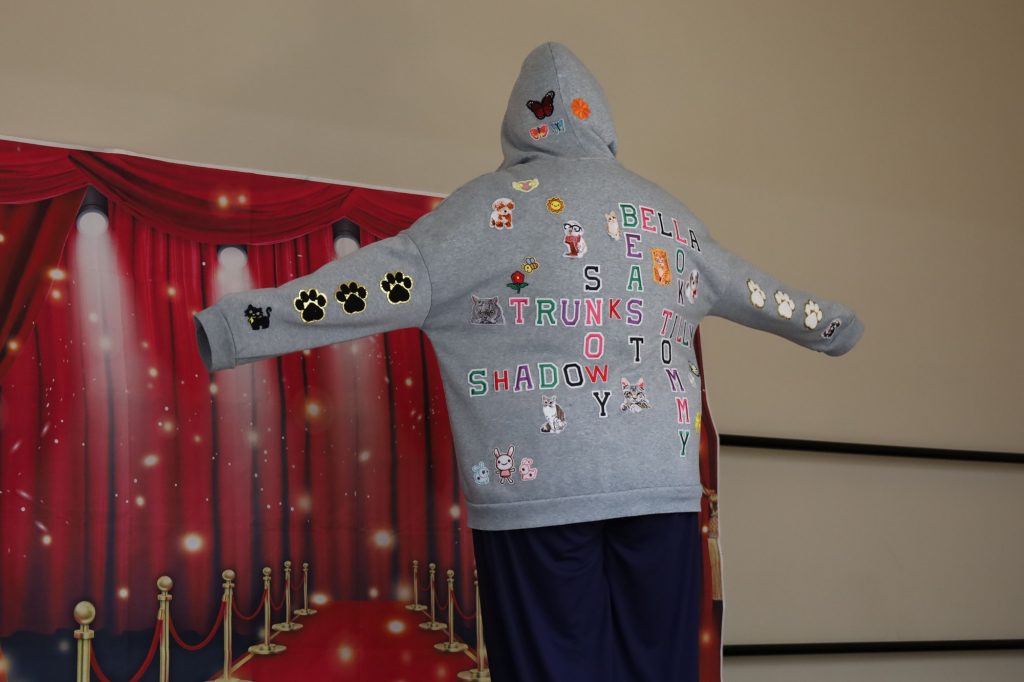 back of student wearing styled hoodie