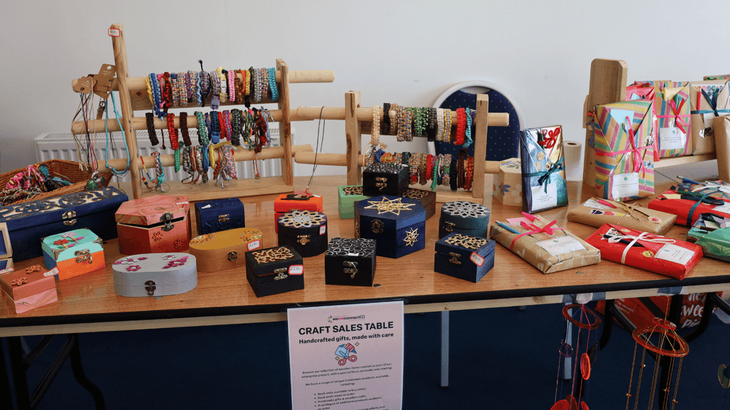 a photo of the handmade jewllery and jewllery boxes stall