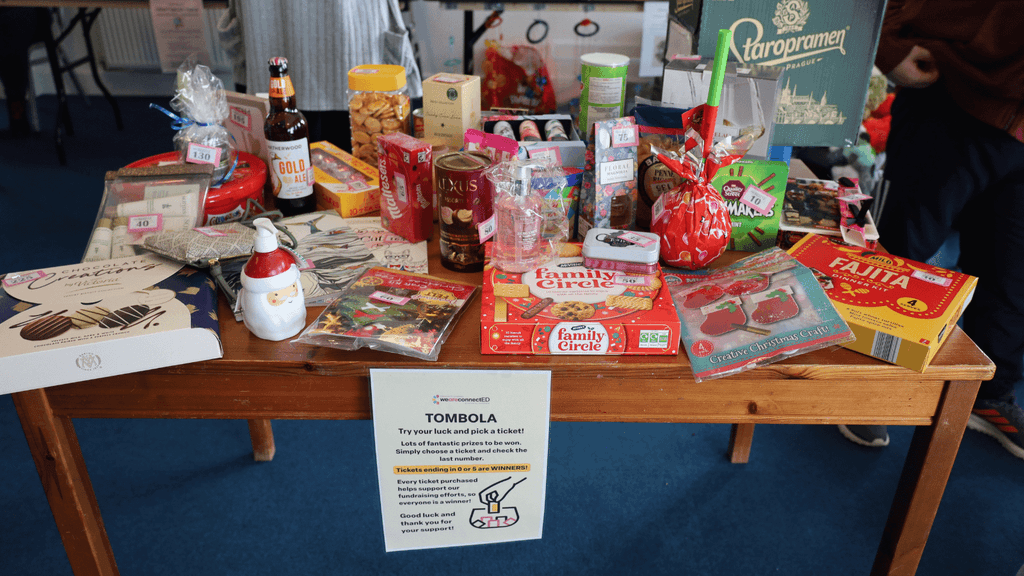 a photo of the tombola stall